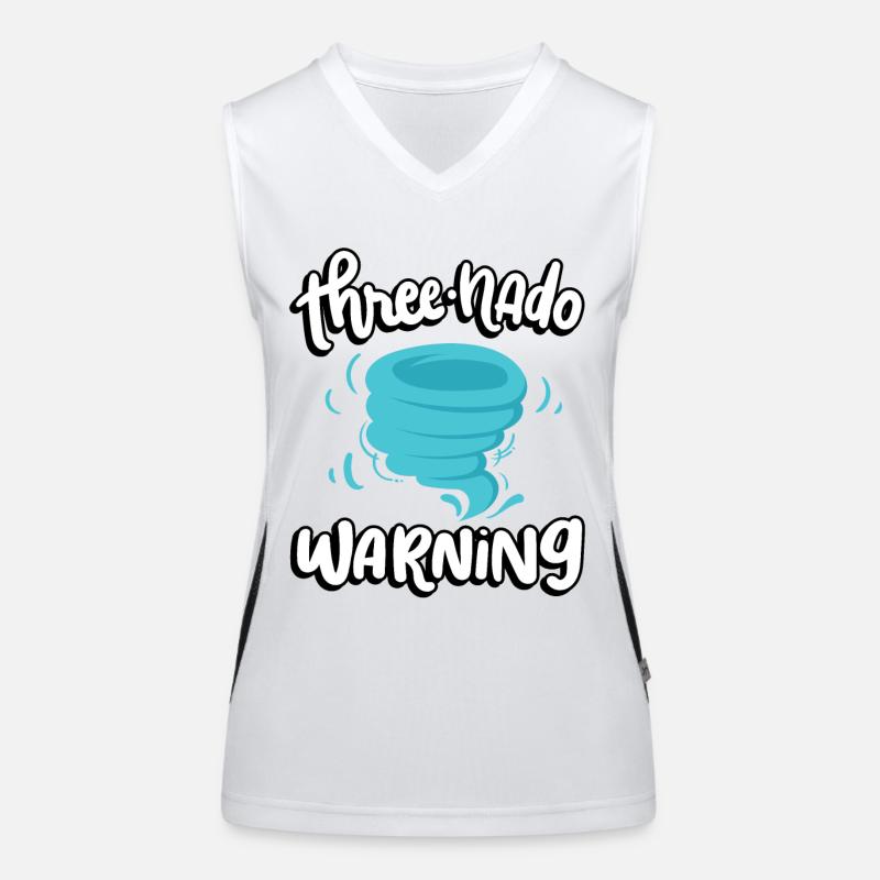 Three-cyclone warning 3rd birthday | Tornado Women's Functional Contrast Tank Top