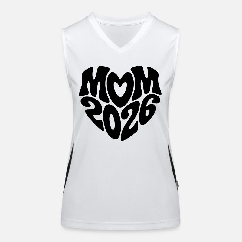 Mom 2026 Herzform Mutter Baby Herz Form Mama 2026 Funktionelles Kontrast-Tank Top für Frauen
