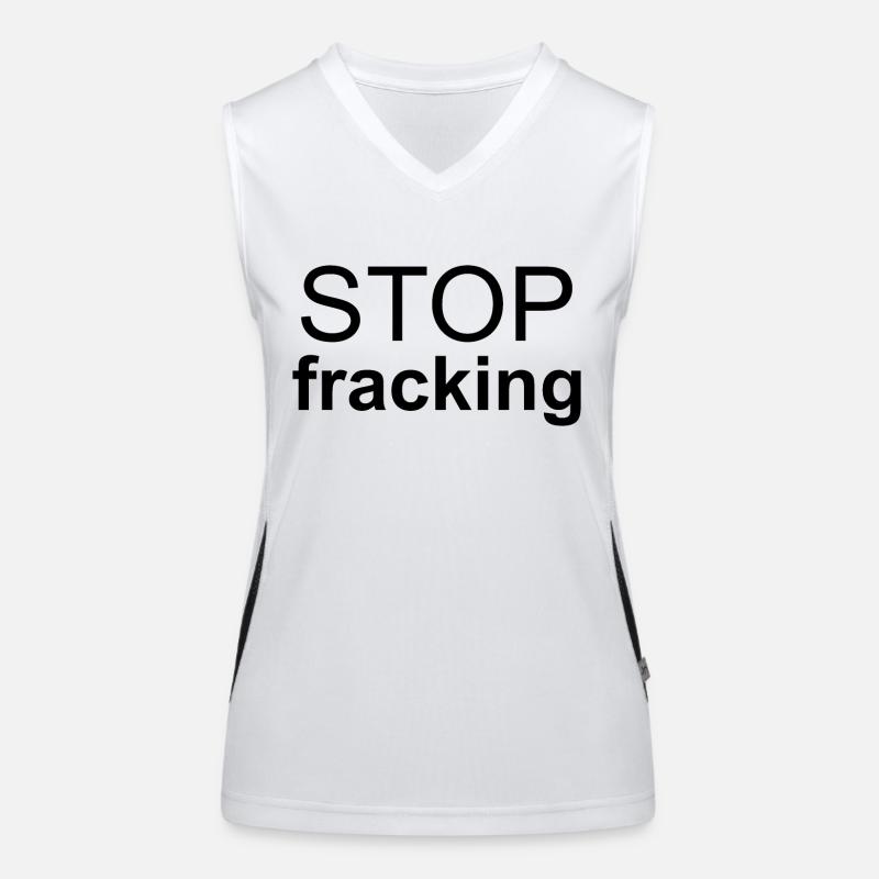 Stopp Fracking Funktionelles Kontrast-Tank Top für Frauen