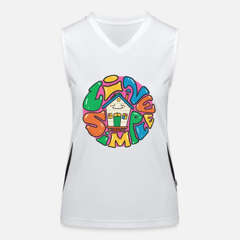 live simple tiny house Women's Functional Contrast Tank Top