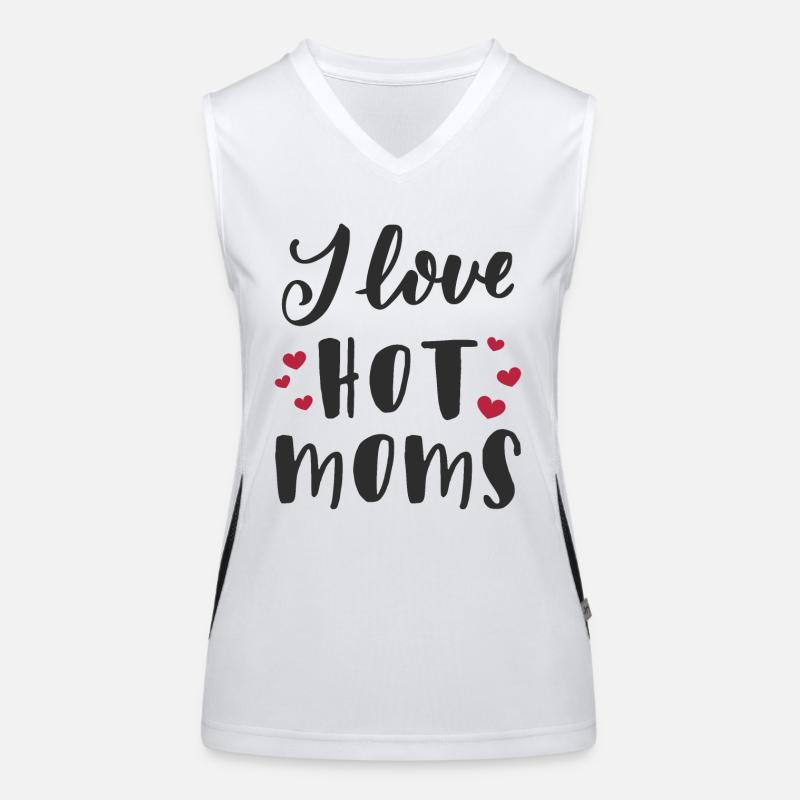 Ich liebe heiße Mütter Funktionelles Kontrast-Tank Top für Frauen