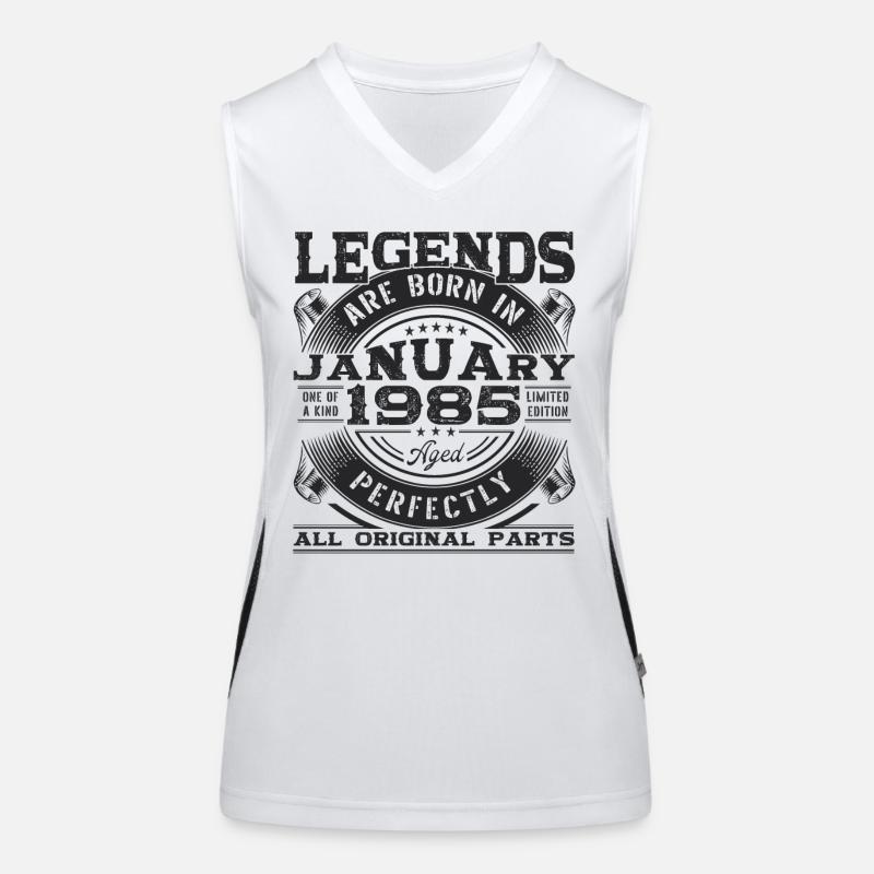 Jahrgang 1985 Januar 38. Geburtstag Geschenk Mann Funktionelles Kontrast-Tank Top für Frauen