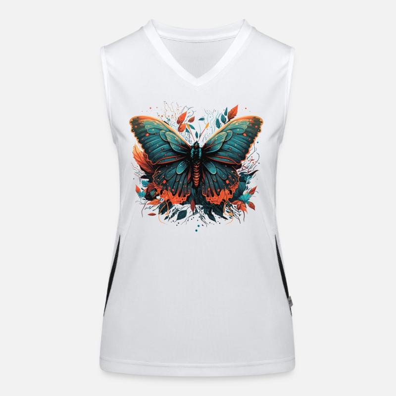 Lebhafter Schmetterling Funktionelles Kontrast-Tank Top für Frauen