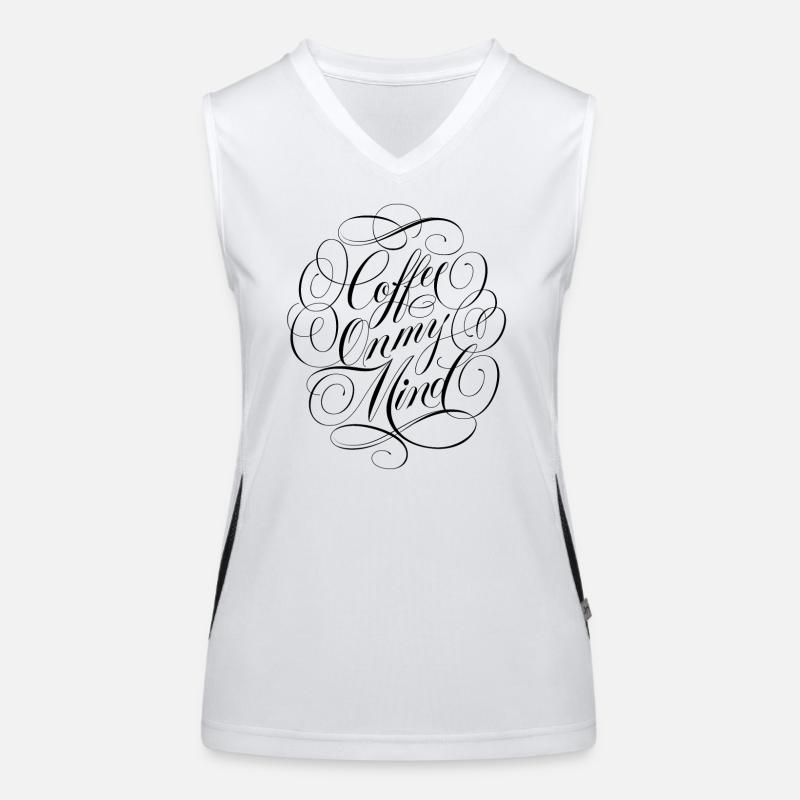 Coffee first - Women's Functional Contrast Tank Top - white/black