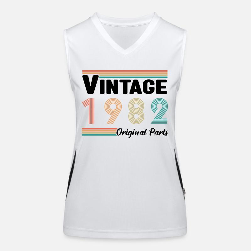 Vintage 1982 Originalteile Geburtstagsgeschenk Funktionelles Kontrast-Tank Top für Frauen