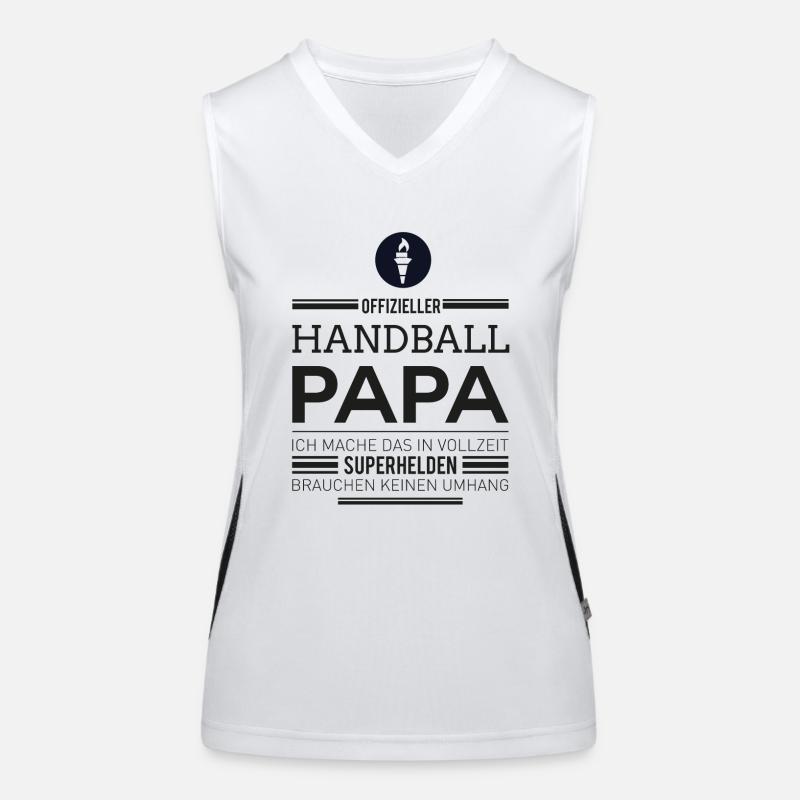 Handball Papa Funktionelles Kontrast-Tank Top für Frauen