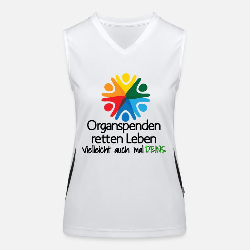 Organspenden retten Leben 1 Funktionelles Kontrast-Tank Top für Frauen