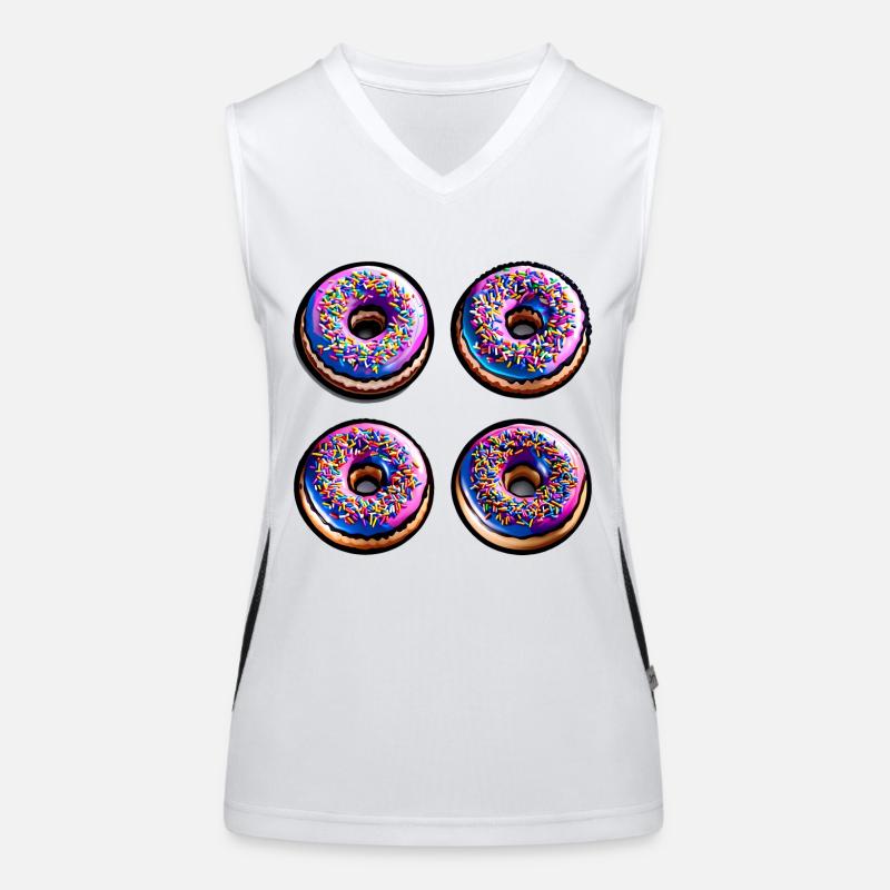 Vier Donuts Funktionelles Kontrast-Tank Top für Frauen