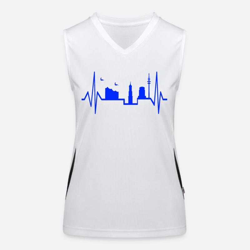Hamburg Herzschlag Skyline Elphi Michel etc. Funktionelles Kontrast-Tank Top für Frauen