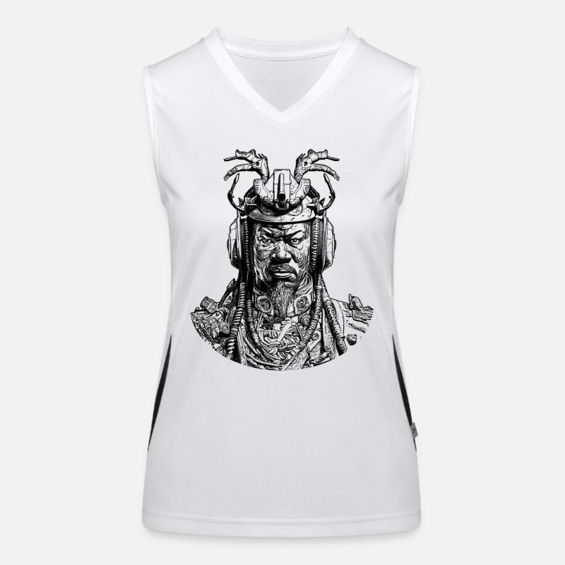 Futuristic Samurai: Sci-Fi & Music Fusion Women's Functional Contrast Tank Top