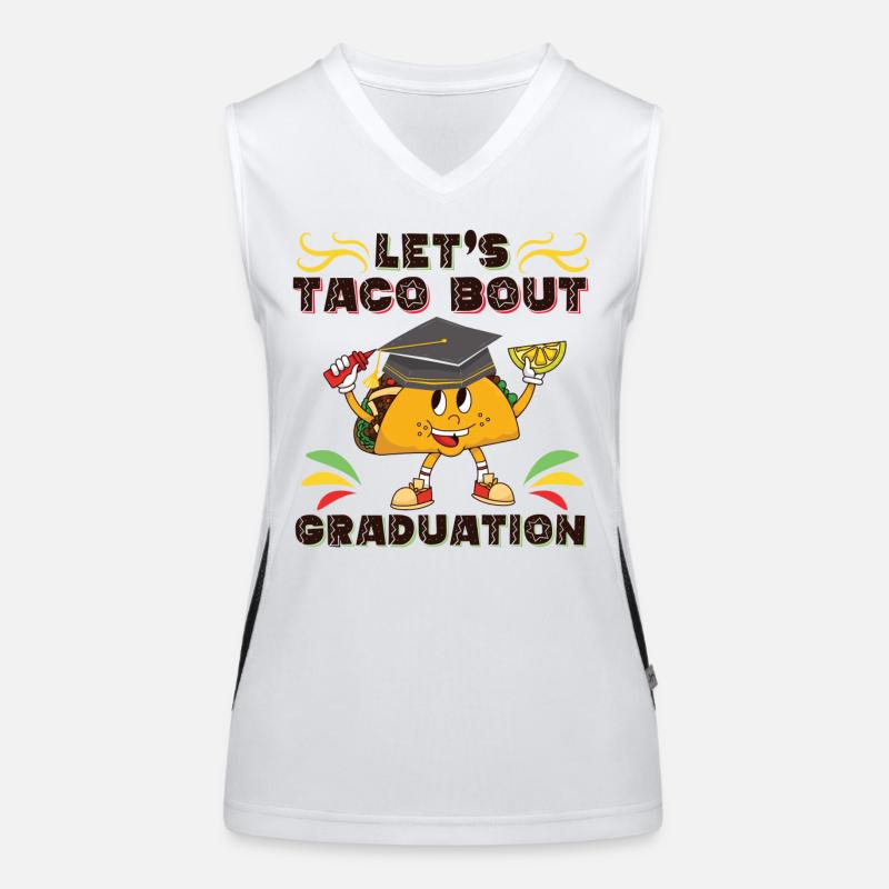 Let's Taco Bout Graduation Abschlussfeier Funktionelles Kontrast-Tank Top für Frauen