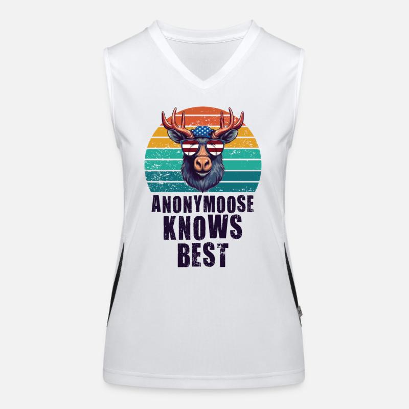 Anonymoose Knows Best Cool Elch Funktionelles Kontrast-Tank Top für Frauen