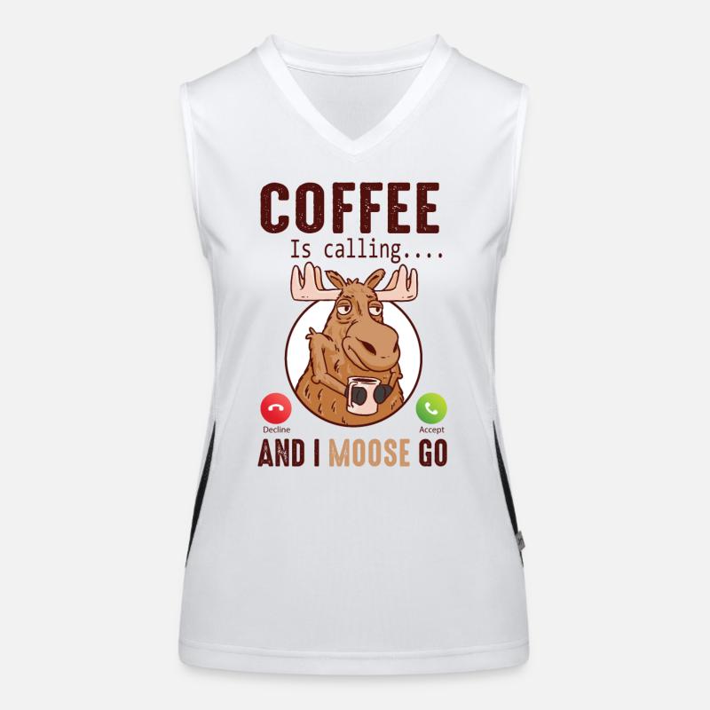 Coffee Is Calling And I Moose Go Elch Funktionelles Kontrast-Tank Top für Frauen
