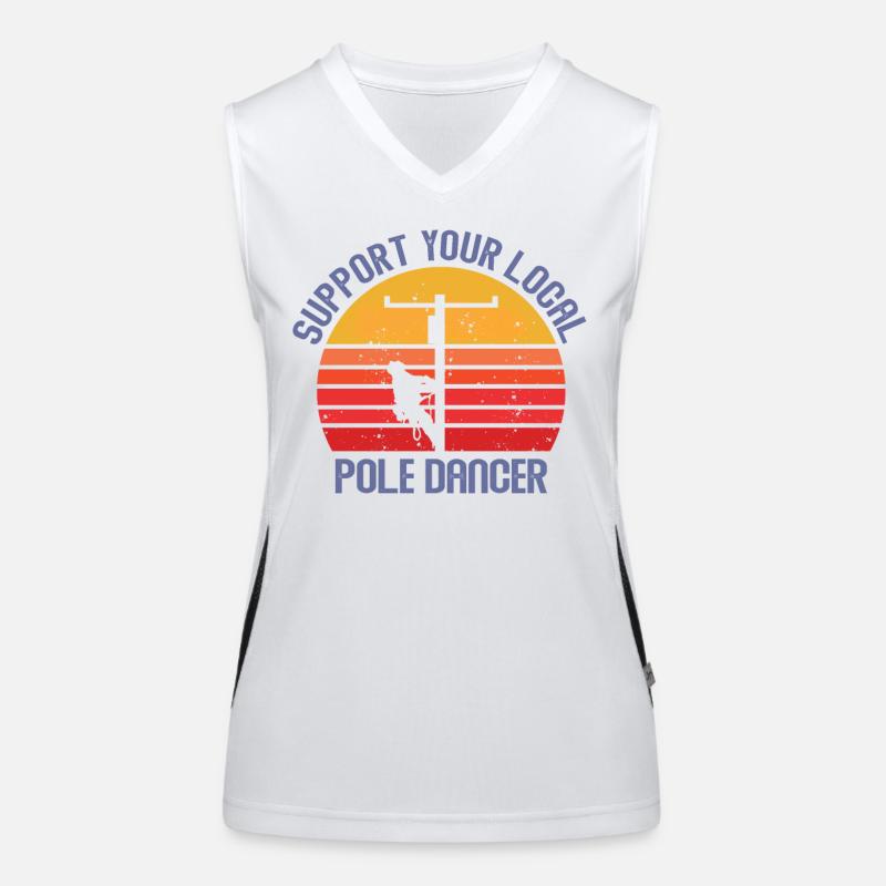 American Lineman Powerline Worker Design Funktionelles Kontrast-Tank Top für Frauen