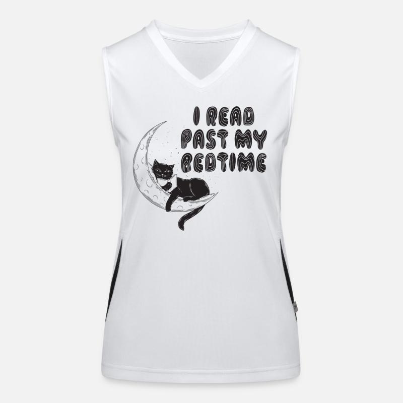 I read after bedtime reading cat Women's Functional Contrast Tank Top