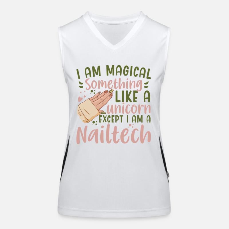 Ich Bin Ein Magisches Einhorn Nail Tech Funktionelles Kontrast-Tank Top für Frauen