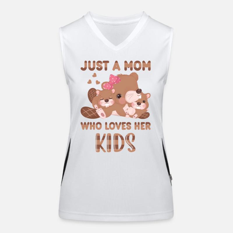 Zweifache Mutter Biber Just A Mom Who Funktionelles Kontrast-Tank Top für Frauen