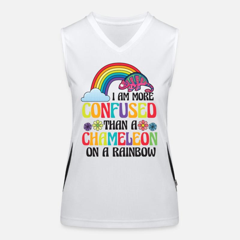 Ich Bin Verwirrter Als Ein Chamäleon Funktionelles Kontrast-Tank Top für Frauen