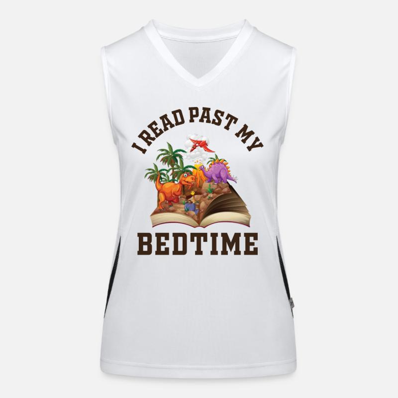 I read after bedtime read dinosaurs Women's Functional Contrast Tank Top