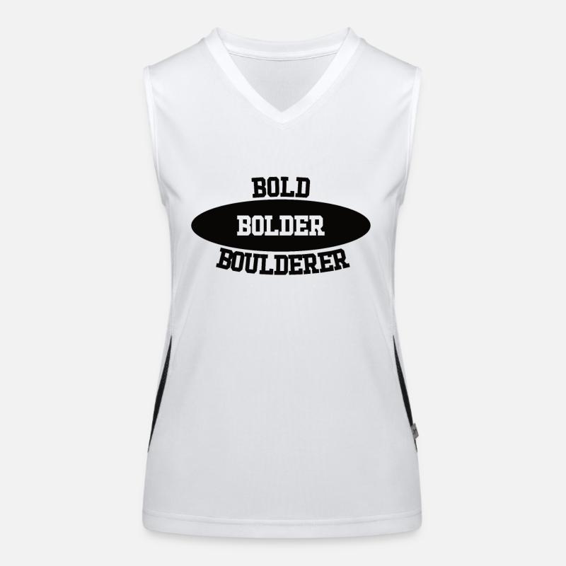 Bouldern Bold Bolder Boulderer Funktionelles Kontrast-Tank Top für Frauen