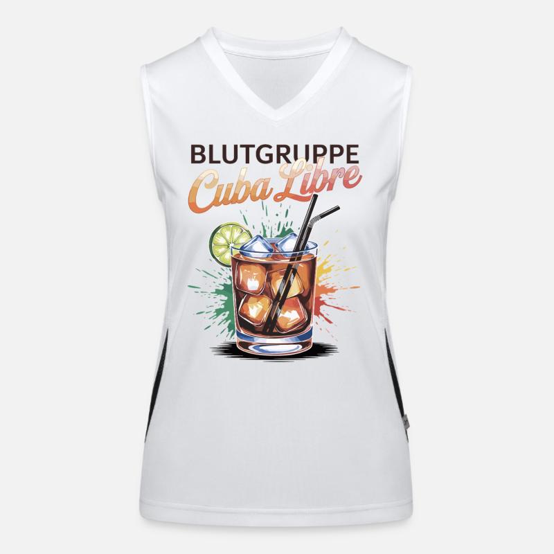 Blutgruppe Cuba Libre Cocktail Barkeeper Funktionelles Kontrast-Tank Top für Frauen
