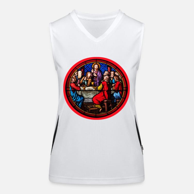 church window supper Women's Functional Contrast Tank Top