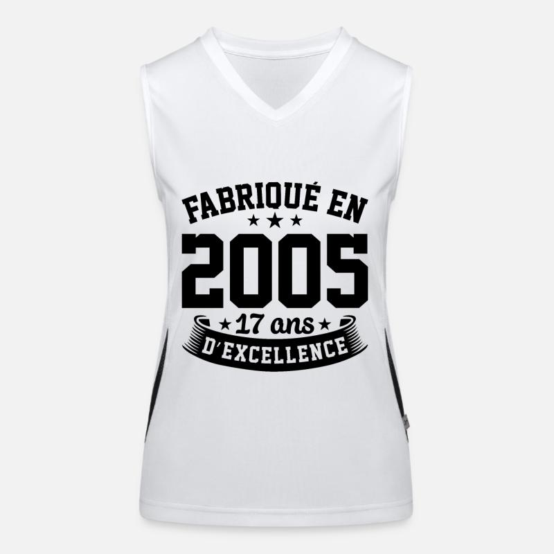 Fabriqué en 2005 17 Ans D'excellence Débardeur respirant contrasté Femme