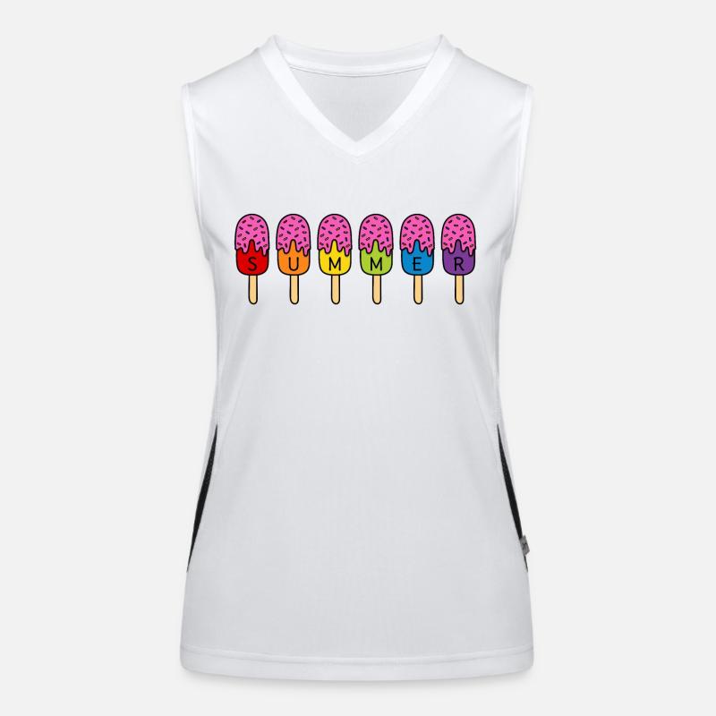 Summer Eis essen Regenbogen bunt pink Sommer Eis Funktionelles Kontrast-Tank Top für Frauen