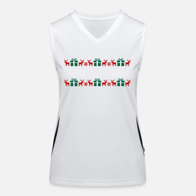 Norweger Muster, Weihnachten, Text Vorlage, Elch Funktionelles Kontrast-Tank Top für Frauen