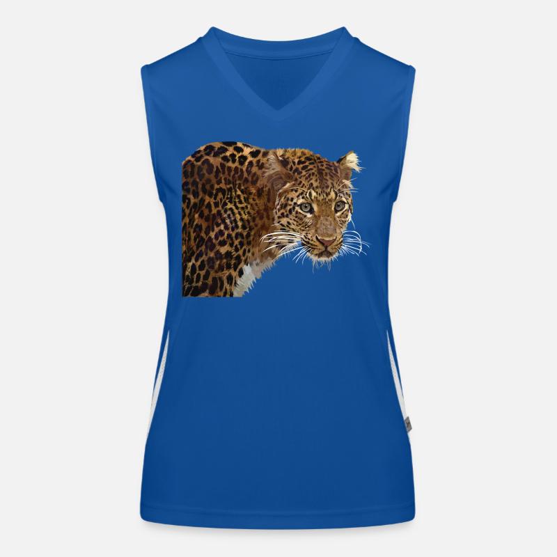 Leopardo Camiseta funcional de tirantes en contraste para mujer