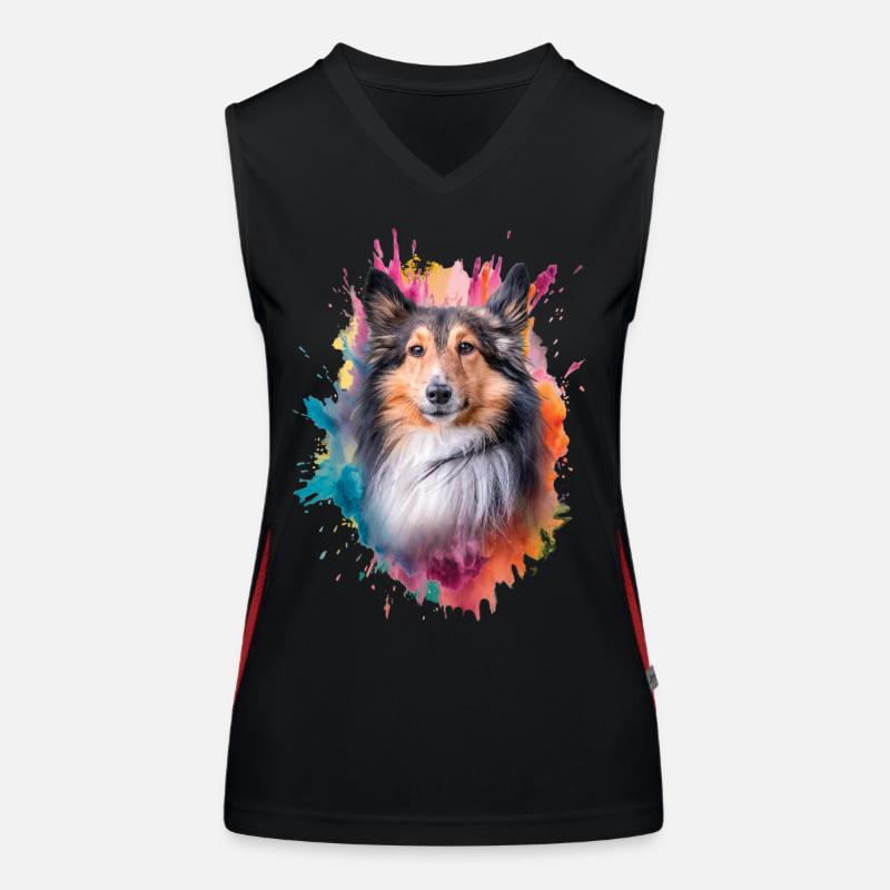 Shetland Schäferhund Funktionelles Kontrast-Tank Top für Frauen