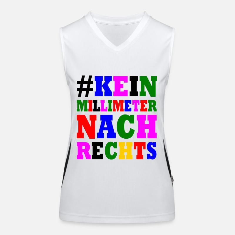 kein millimeter nach rechts Funktionelles Kontrast-Tank Top für Frauen