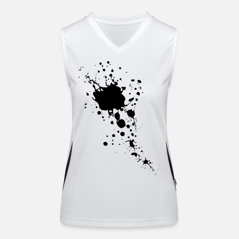 Paint splatter - Women's Functional Contrast Tank Top - white/black