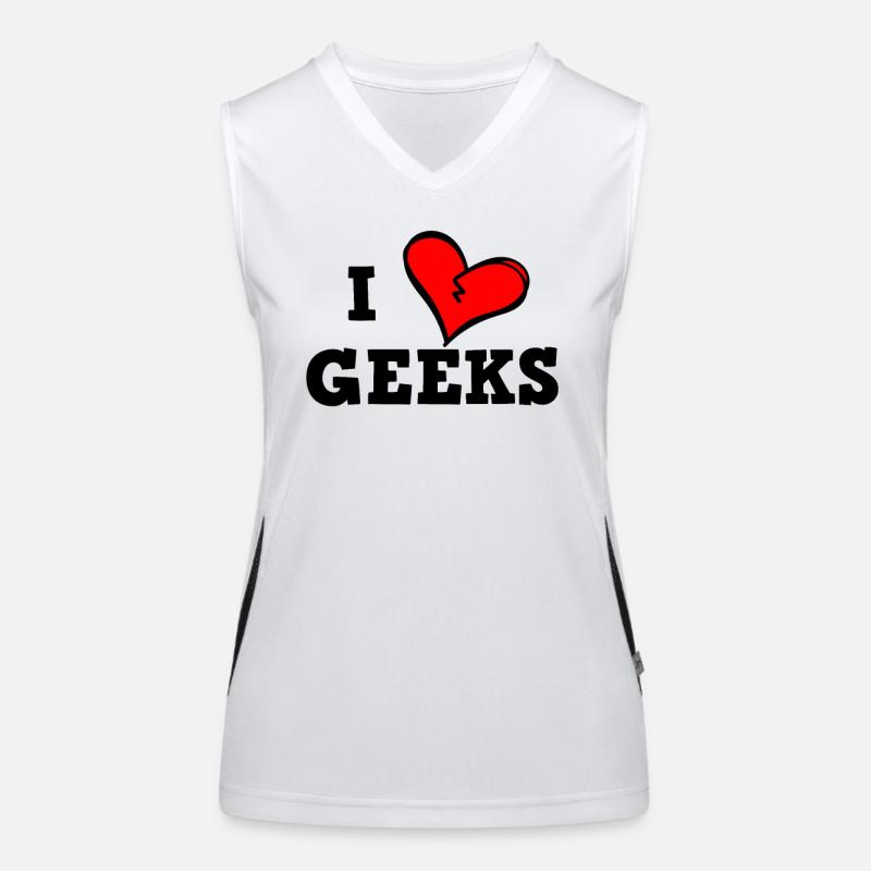I love geeks Women's Functional Contrast Tank Top