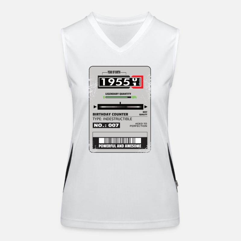 Drehstromzähler Geburtstag 1955 Geschenk Funktionelles Kontrast-Tank Top für Frauen