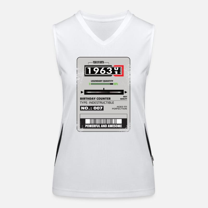 Three-phase meter birthday 1963 gift Women's Functional Contrast Tank Top