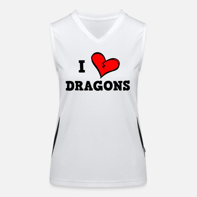I love dragons Women's Functional Contrast Tank Top