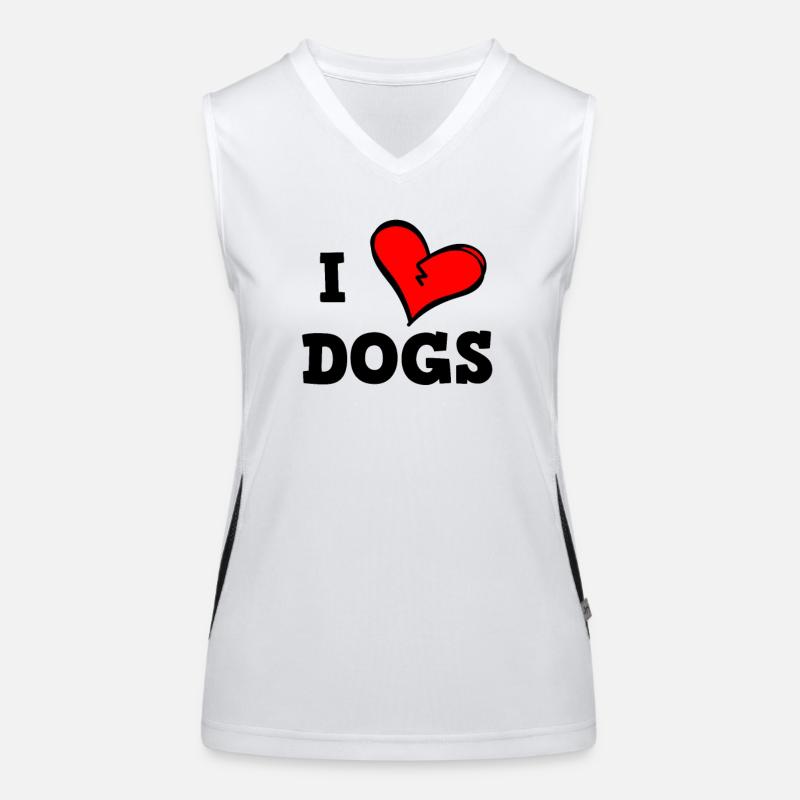 J’adore les chiens Débardeur respirant contrasté Femme