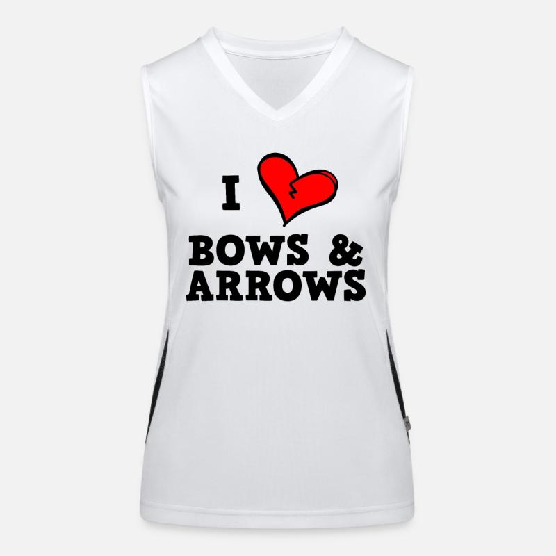 Ich liebe Pfeil und Bogen Funktionelles Kontrast-Tank Top für Frauen