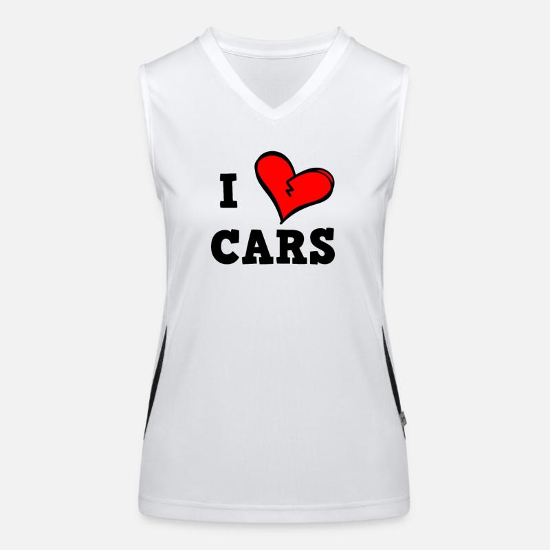 Ich liebe Autos Funktionelles Kontrast-Tank Top für Frauen