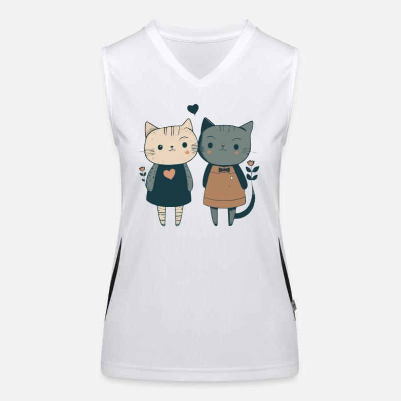 Paire de chats mignons Débardeur respirant contrasté Femme
