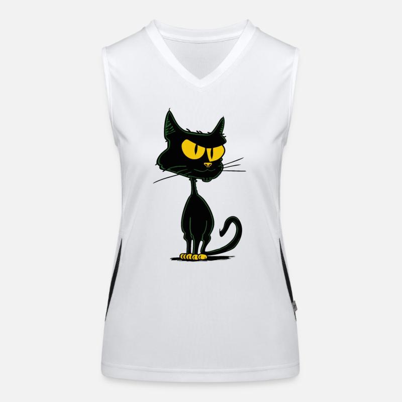 Chat rétro vintage Débardeur respirant contrasté Femme