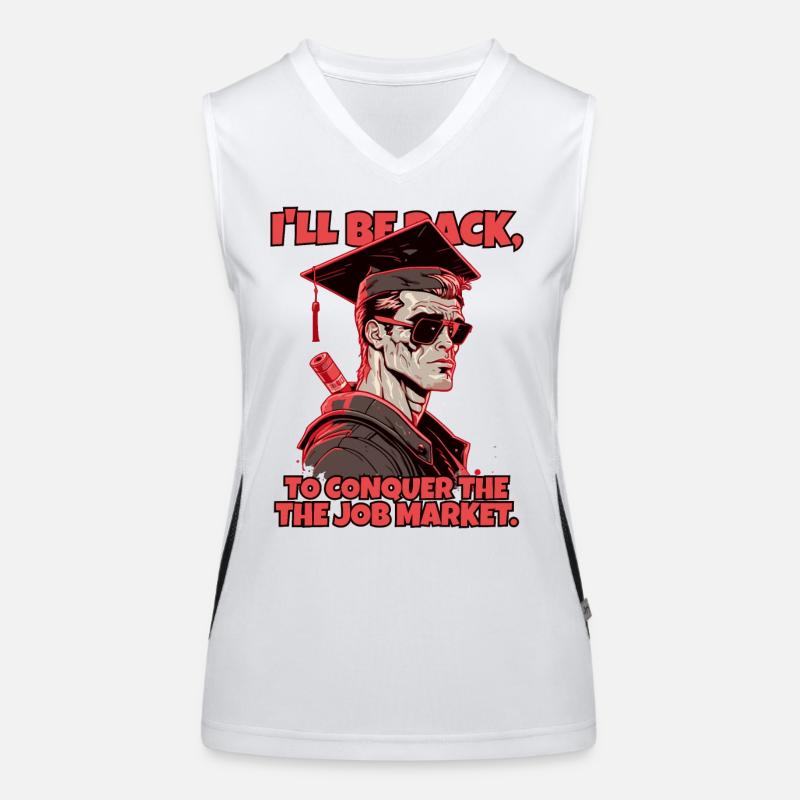 Cyborg robot with high school diploma Women's Functional Contrast Tank Top