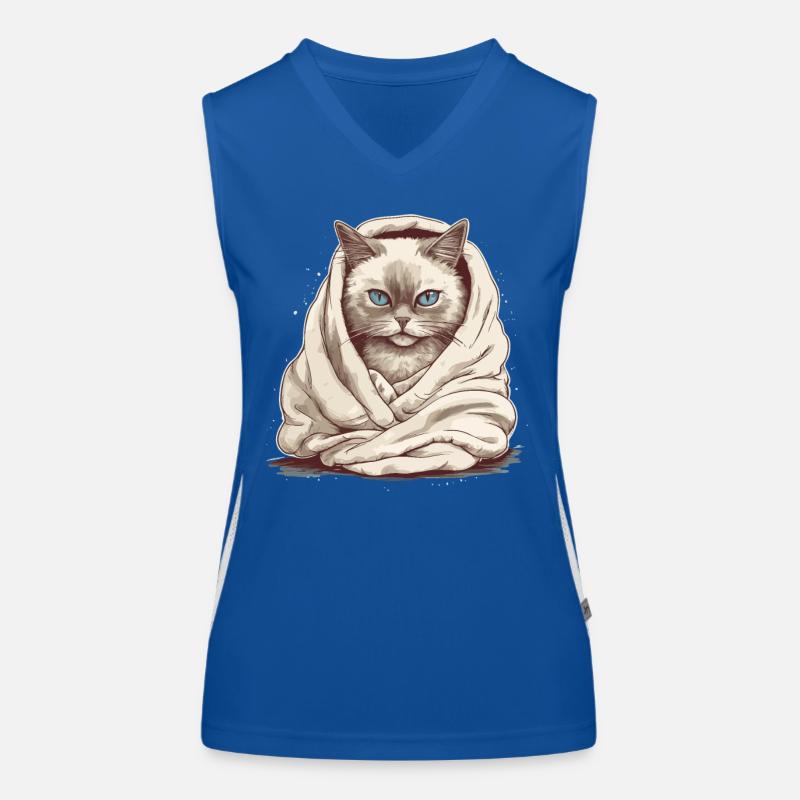 Chat dans une couverture Débardeur respirant contrasté Femme