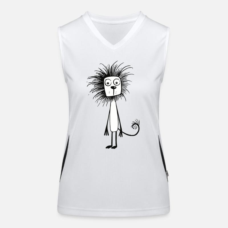Verwirrter Löwe Funktionelles Kontrast-Tank Top für Frauen