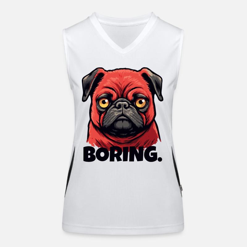 Bored little pug Women's Functional Contrast Tank Top