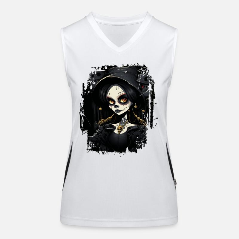 Süßes Gothic-Mädchen Funktionelles Kontrast-Tank Top für Frauen