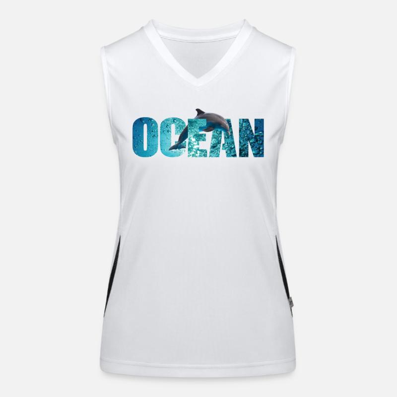 Ocean Delfin Funktionelles Kontrast-Tank Top für Frauen