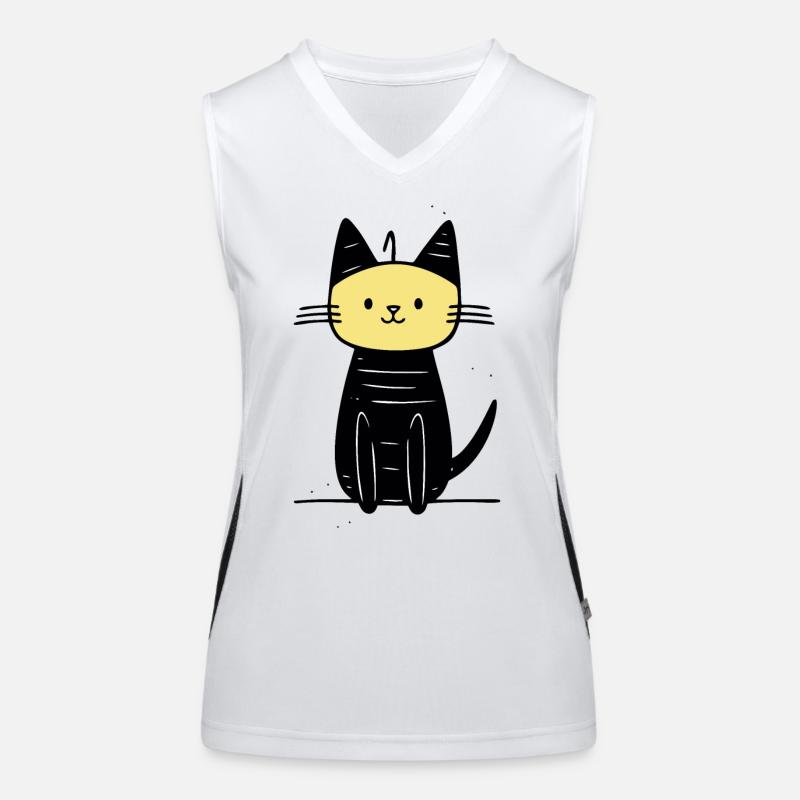 süße Katze Funktionelles Kontrast-Tank Top für Frauen