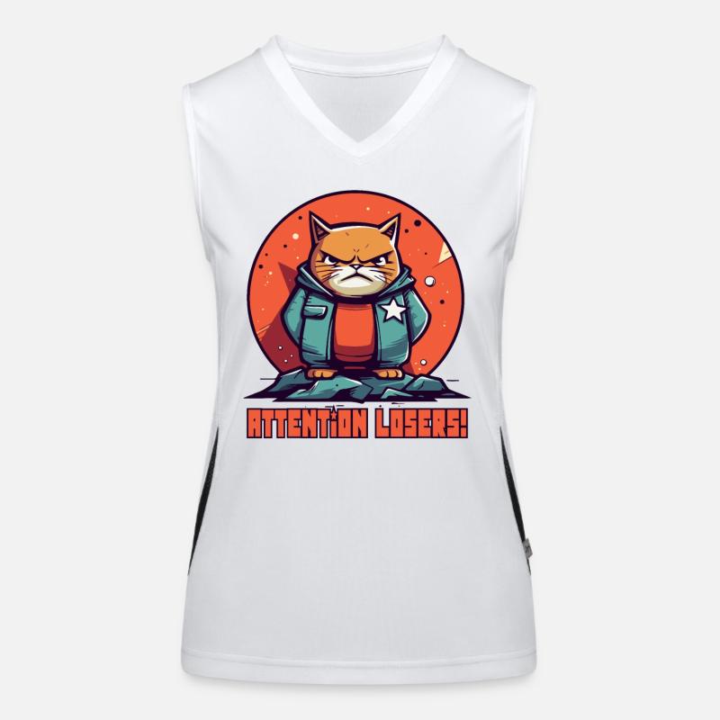 The cat's strict boot camp: beware, losers Women's Functional Contrast Tank Top